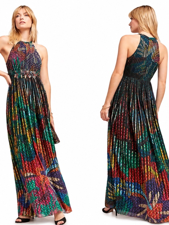 Anthropologie Dresses & Skirts - Anthropologie Vacation Wedding Geisha Designs Kalinka Dress Sz 10 Pleated Boho